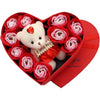 Artificial Rose and Teddy Bear Gift Box