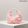 Floral Pearl Half Moon Clutch Bag