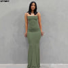 Satin Slip Backless Maxi Dress