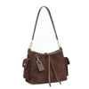 Frosted Leather Slouch Tote Bag