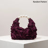 Floral Pearl Half Moon Clutch Bag