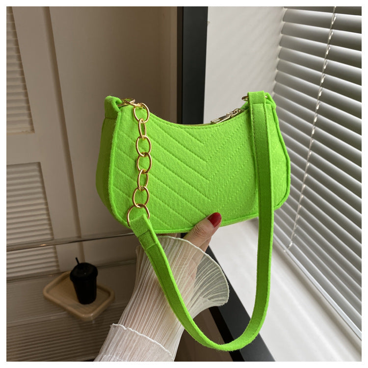 Felt Crescent Underarm Shoulder Bag