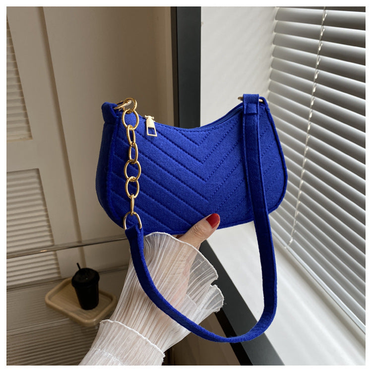 Felt Crescent Underarm Shoulder Bag