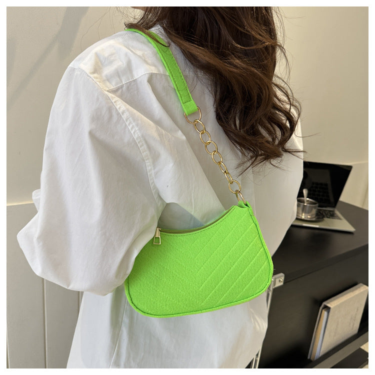 Felt Crescent Underarm Shoulder Bag