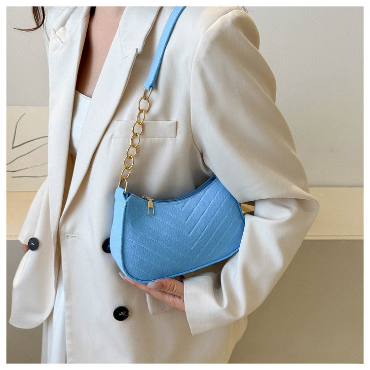 Felt Crescent Underarm Shoulder Bag