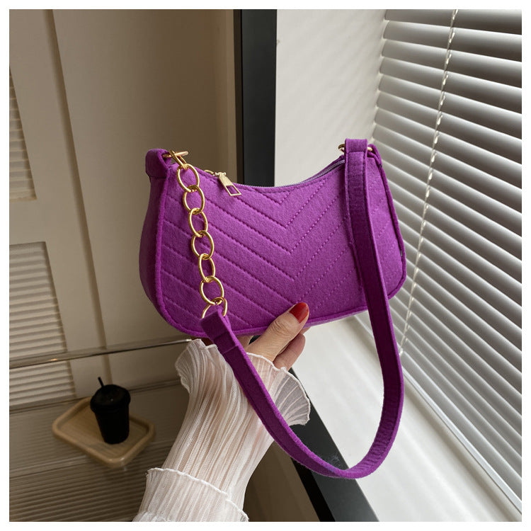 Felt Crescent Underarm Shoulder Bag