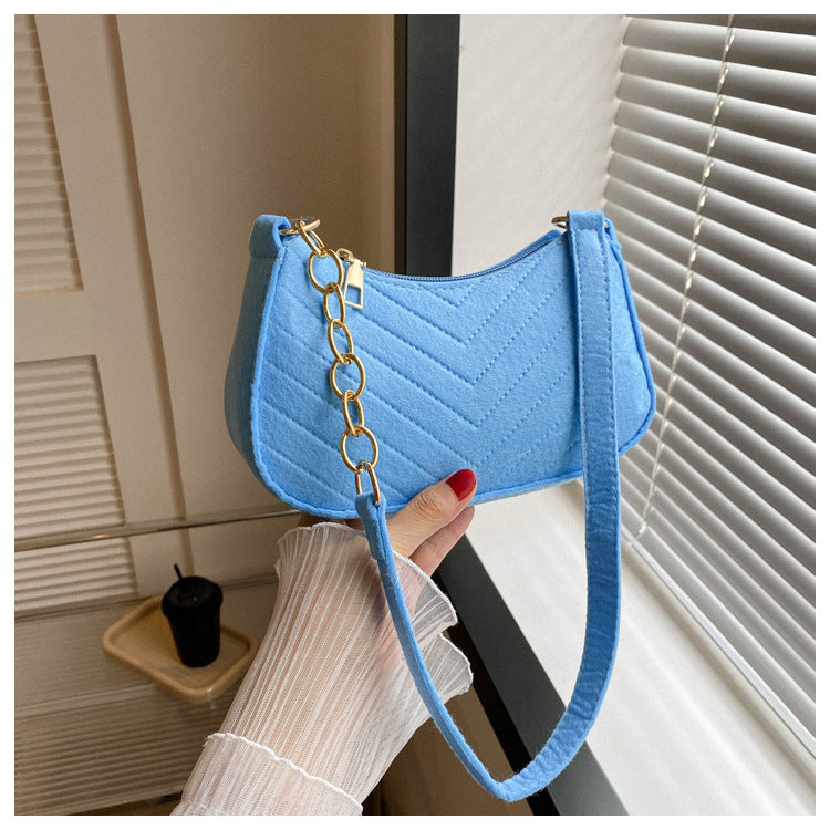 Felt Crescent Underarm Shoulder Bag