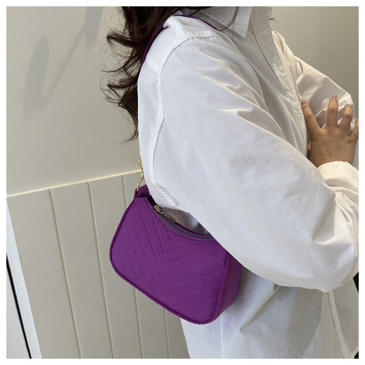 Felt Crescent Underarm Shoulder Bag