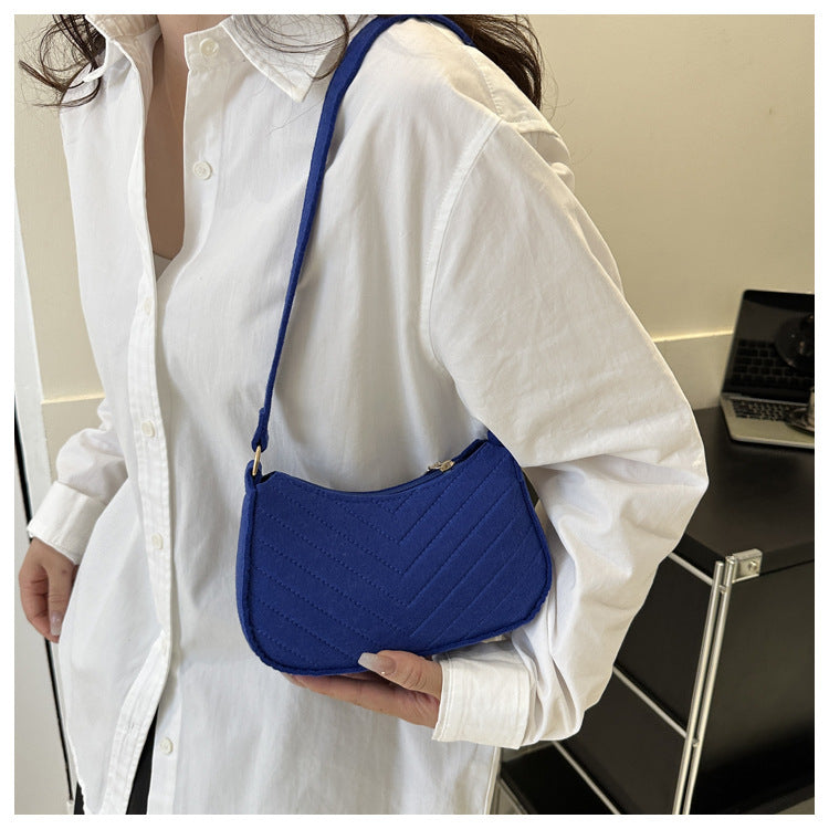 Felt Crescent Underarm Shoulder Bag