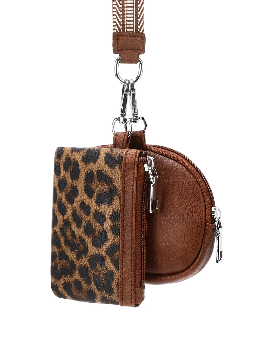 Leopard Print Zip Wristlet Wallet