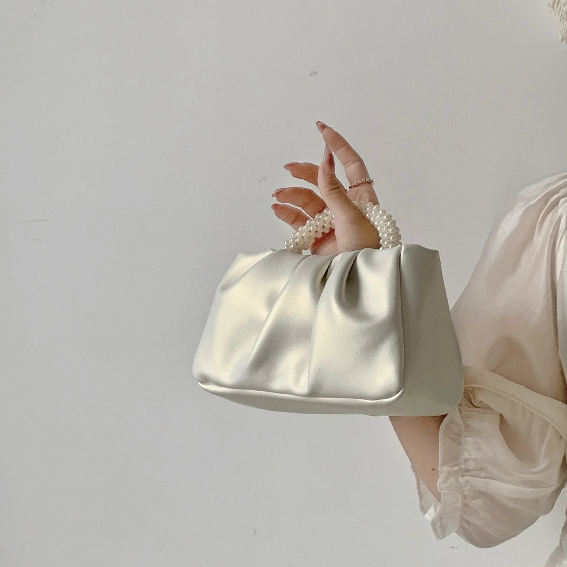 Pearl Handle Evening Clutch Bag