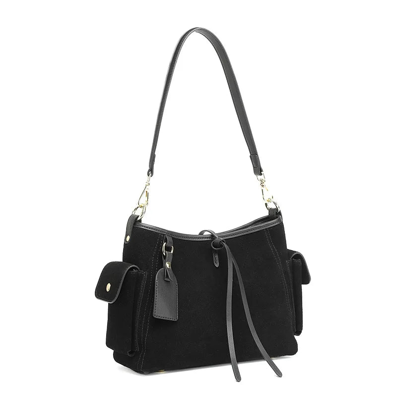 Frosted Leather Slouch Tote Bag