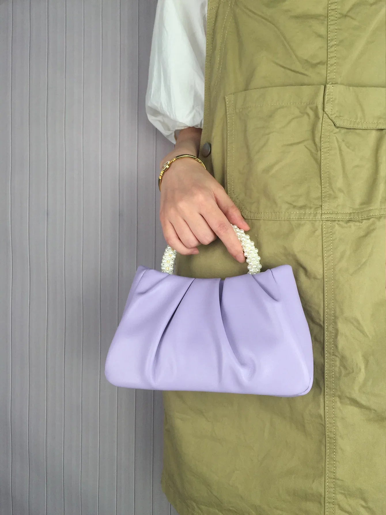 Pearl Handle Evening Clutch Bag