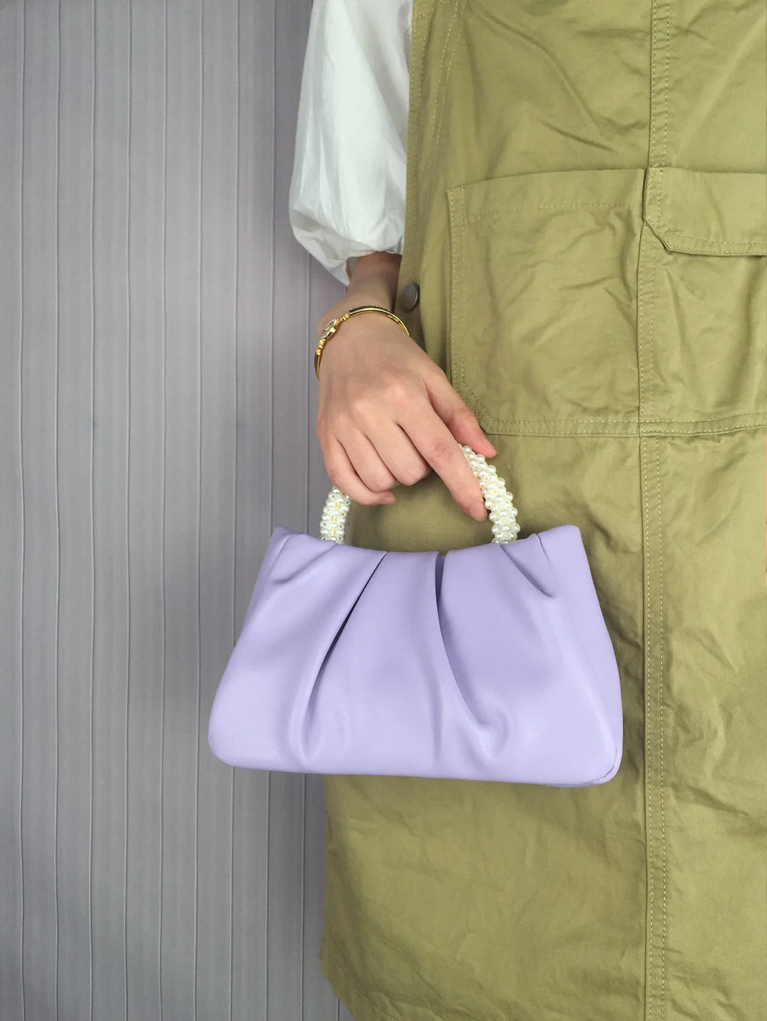 Pearl Handle Evening Clutch Bag