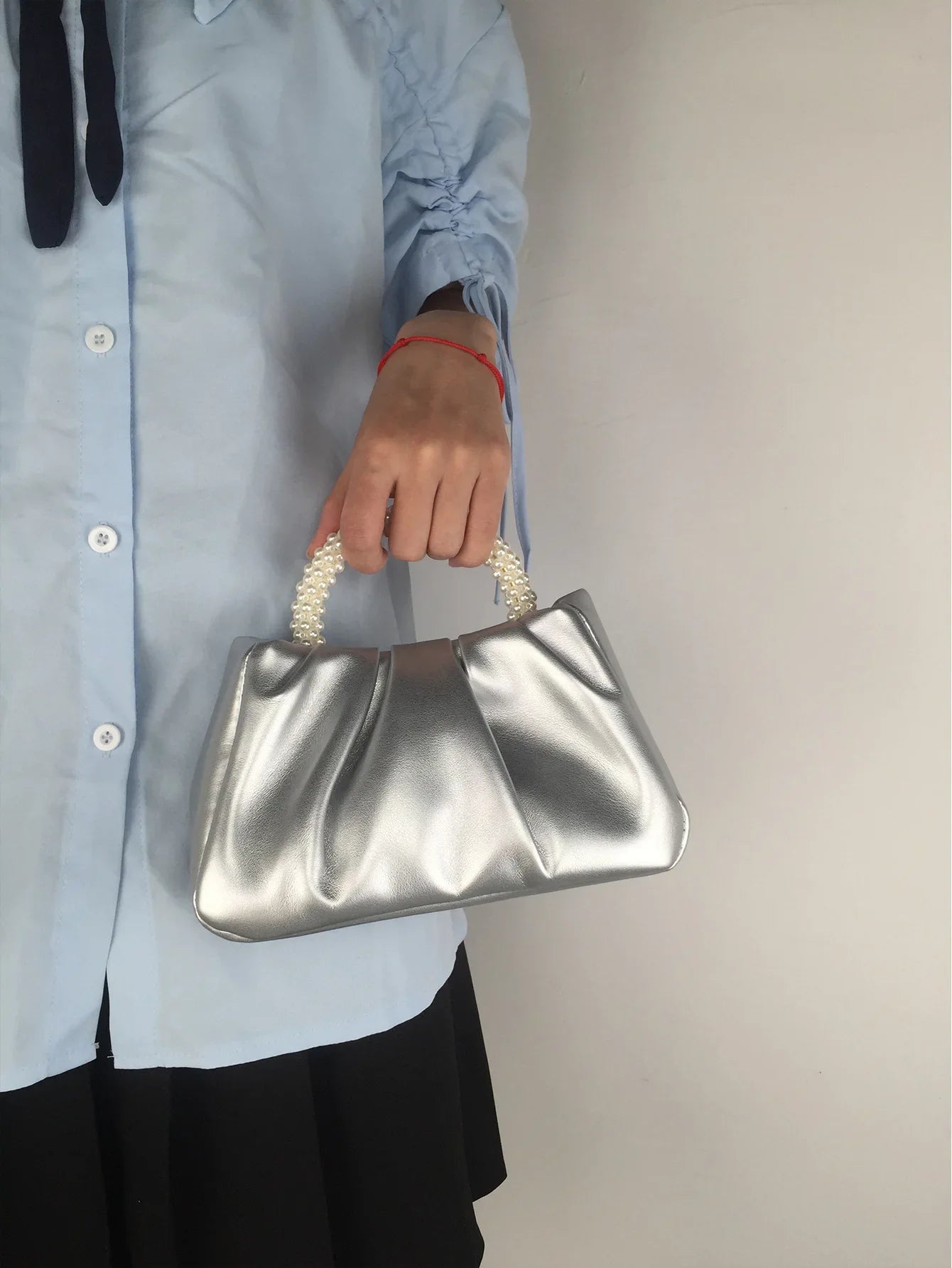 Pearl Handle Evening Clutch Bag