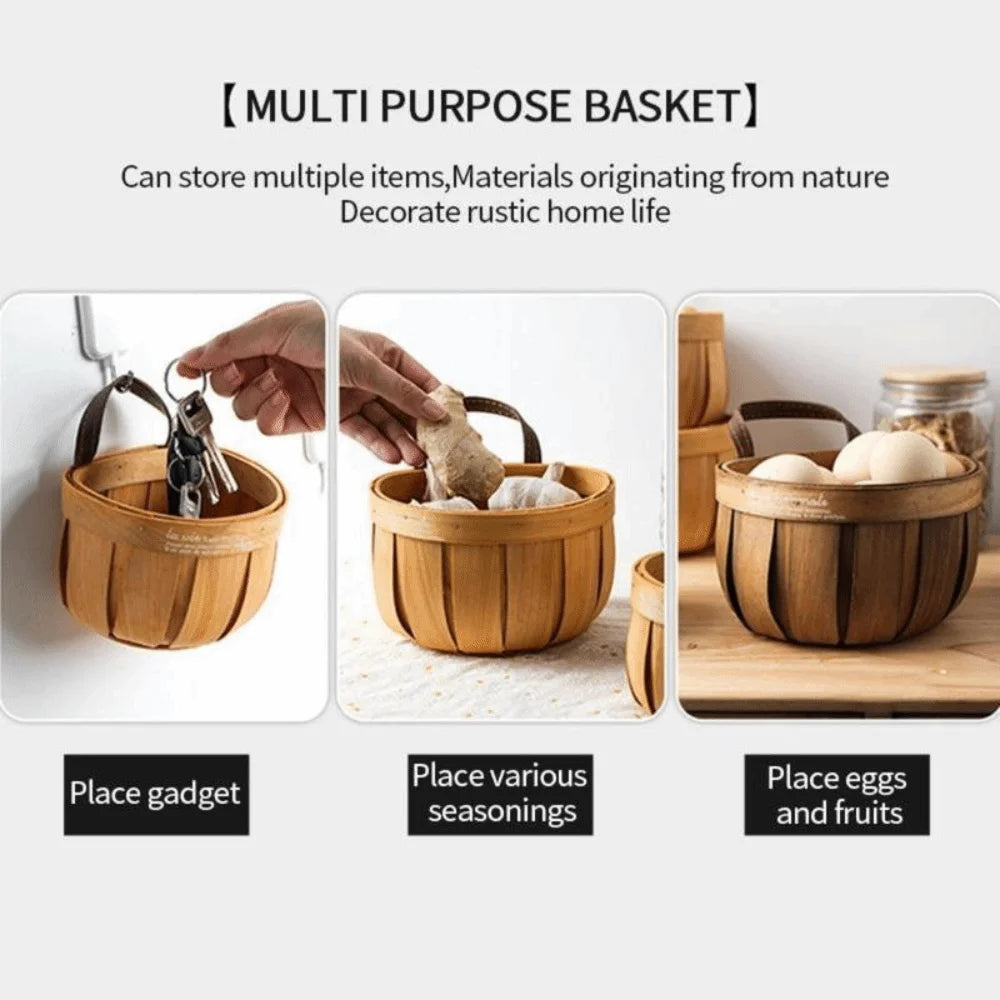 Handwoven Wall Hanging Storage Basket