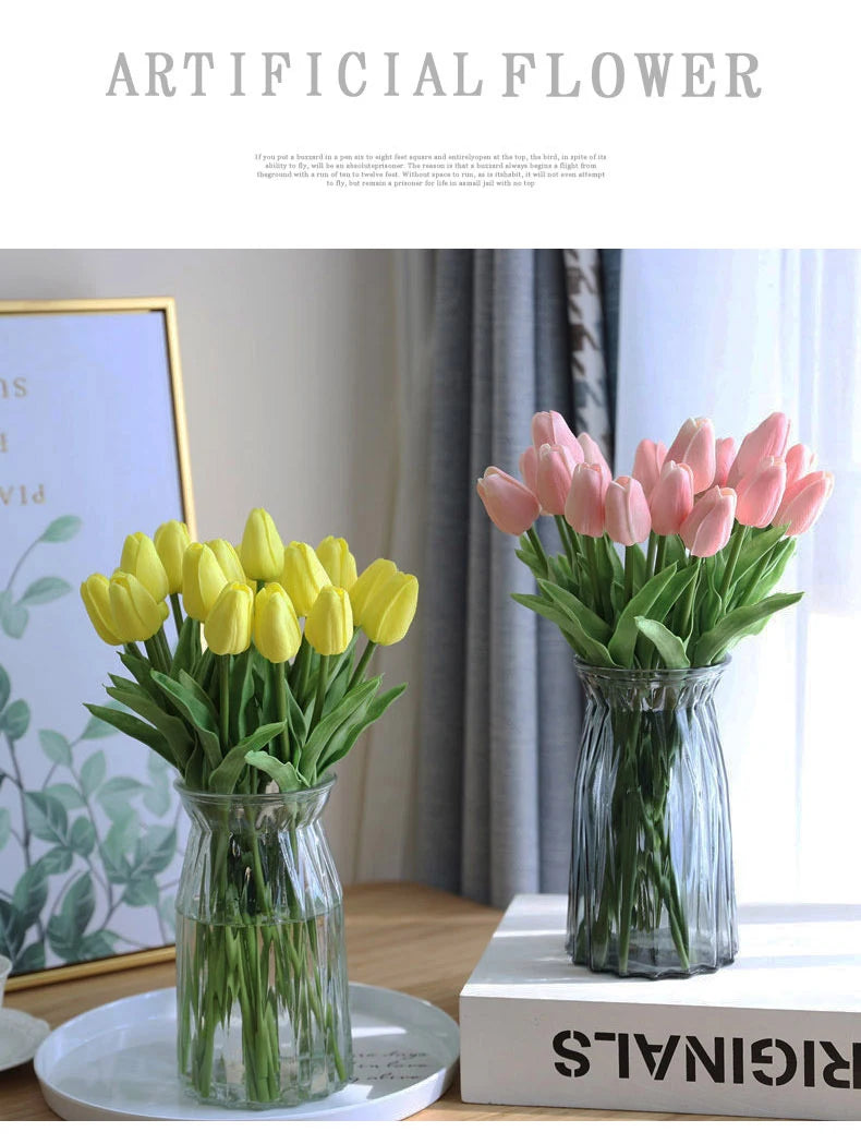 Artificial Silicone Tulips with Stems