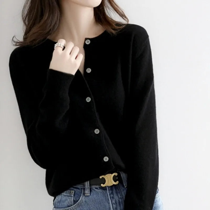 Soft Knit Loose Button Cardigan