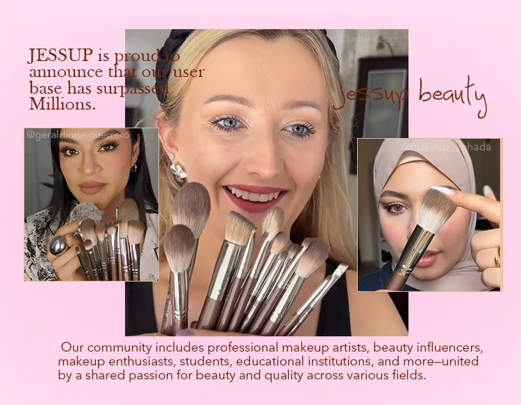 Jessup Synthetic Makeup Brush Set, 15 or 25 Pieces
