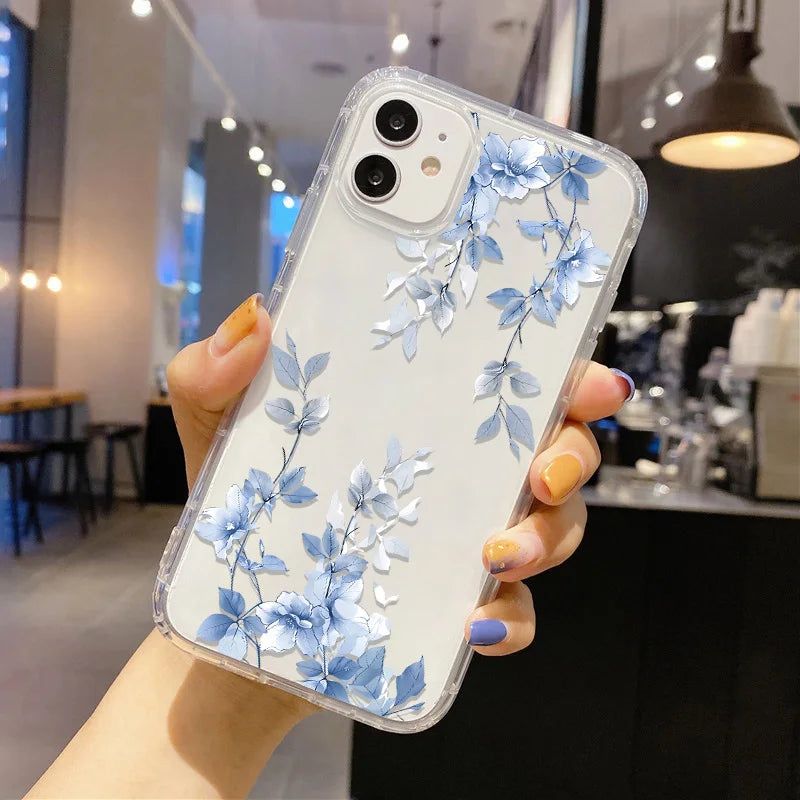 Clear Flower Silicone iPhone Case