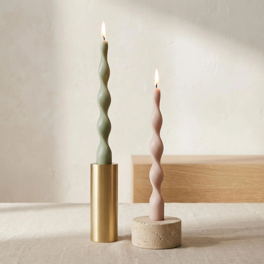 Spiral Twisted Taper Candles, Set of 2