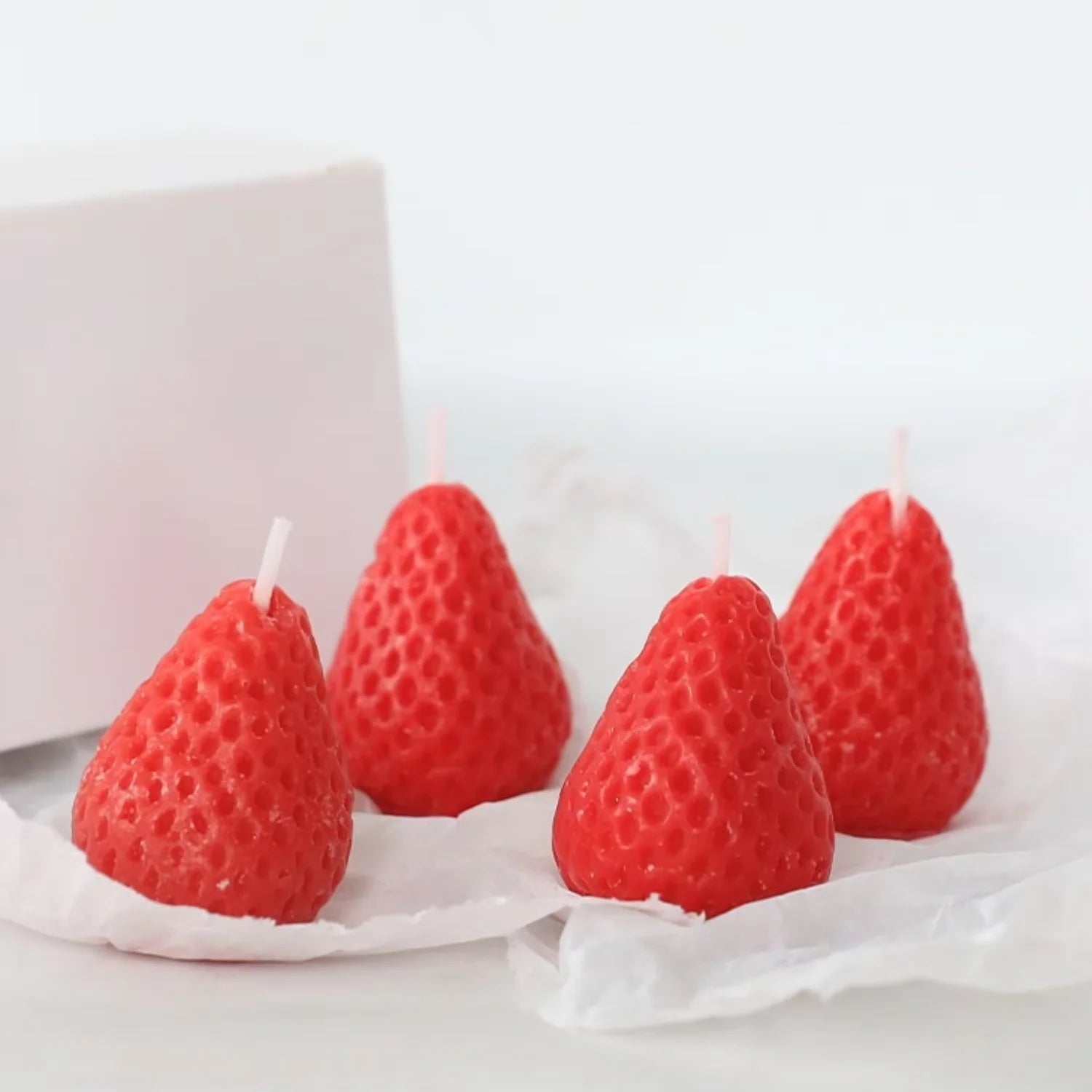 Strawberry Scented Candles, Set of 5