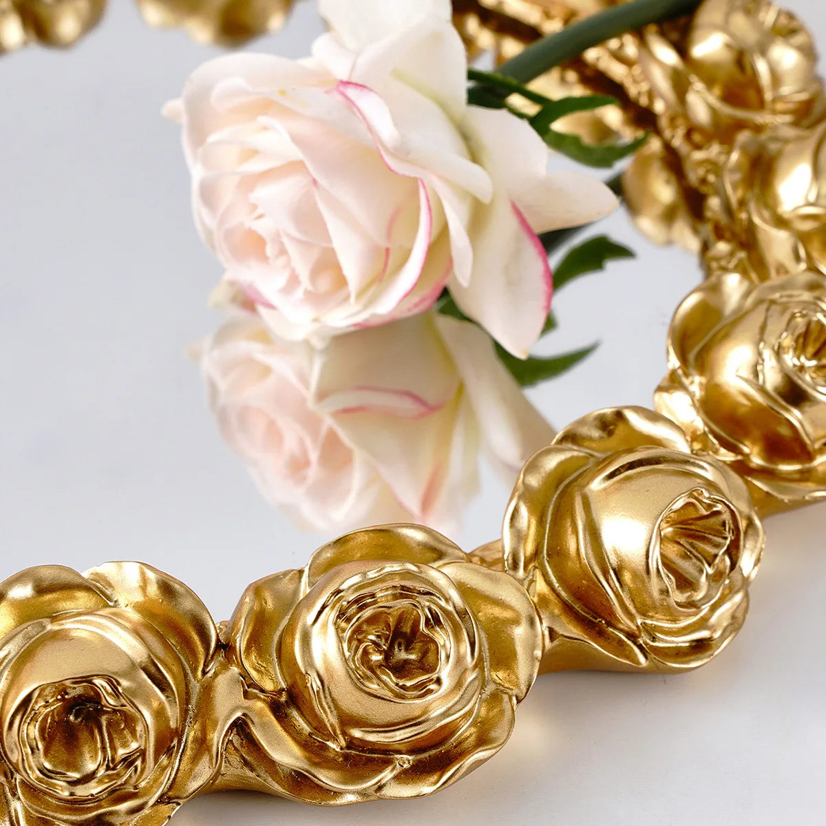Golden Rose Mirrored Trinket Tray
