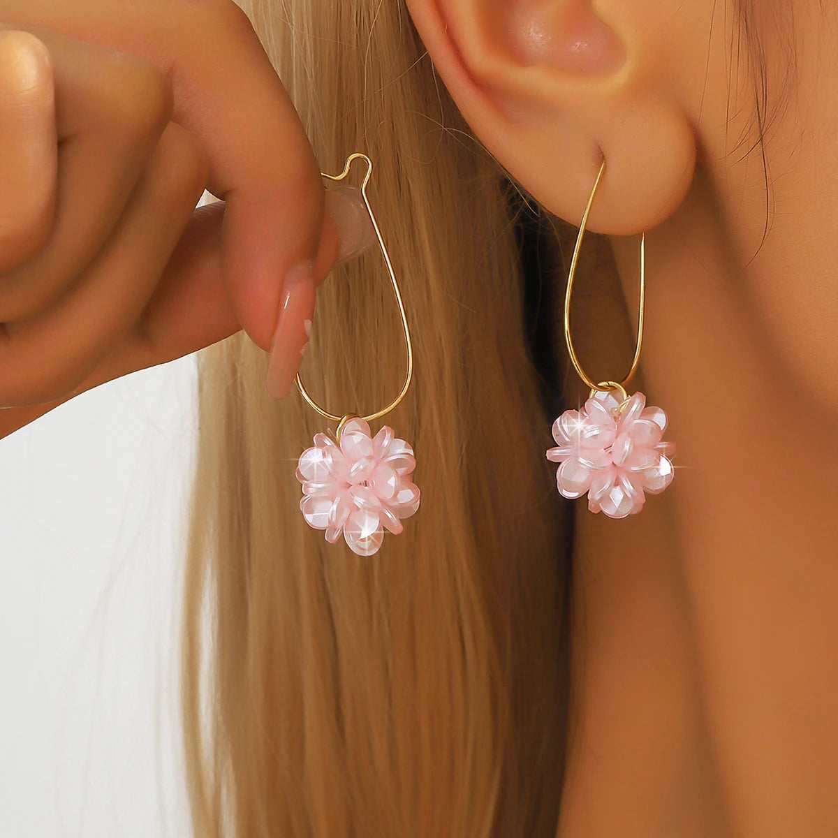 Pearl Petal Ball Drop Earrings