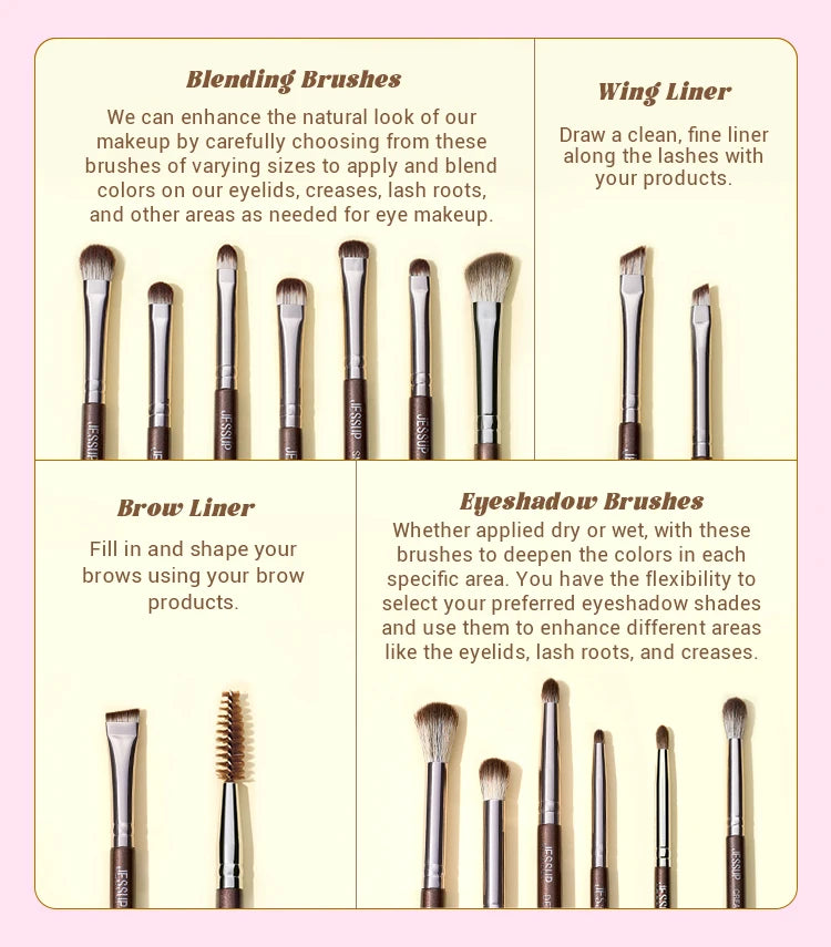 Jessup Synthetic Makeup Brush Set, 15 or 25 Pieces
