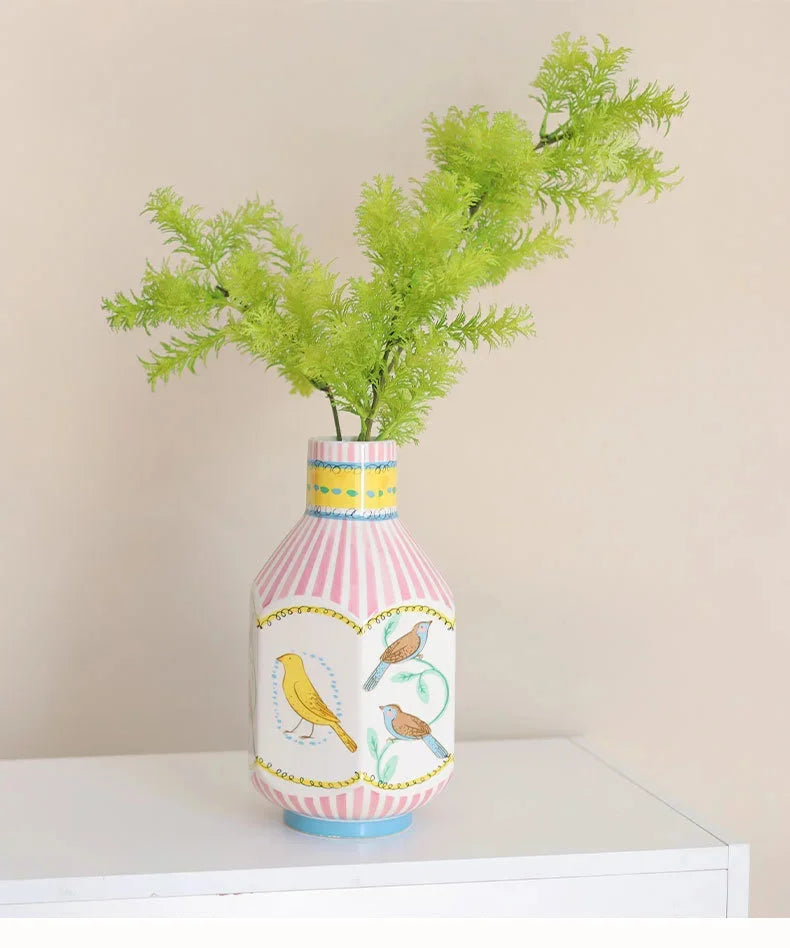 Vintage Ceramic Bird Flower Vase