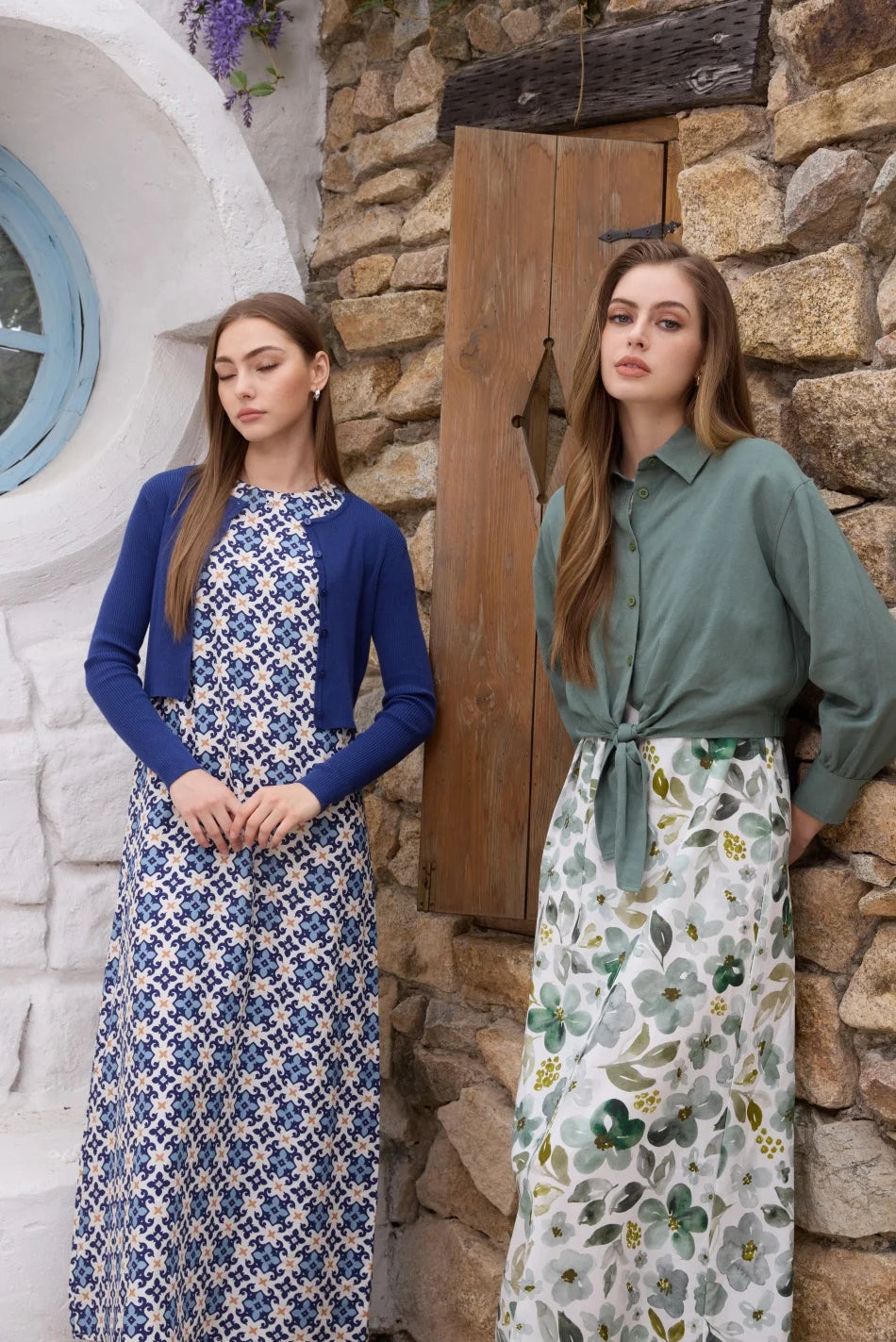 Printed Linen Shirt and Dress Outfit