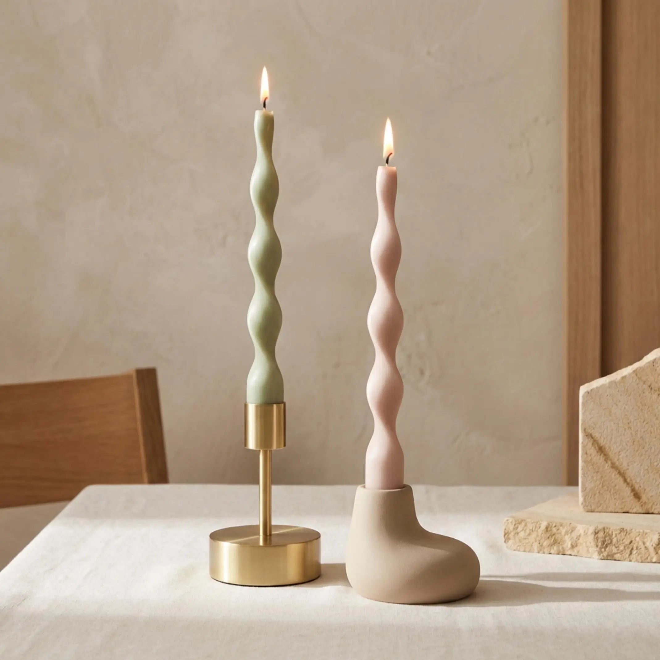 Spiral Twisted Taper Candles, Set of 2