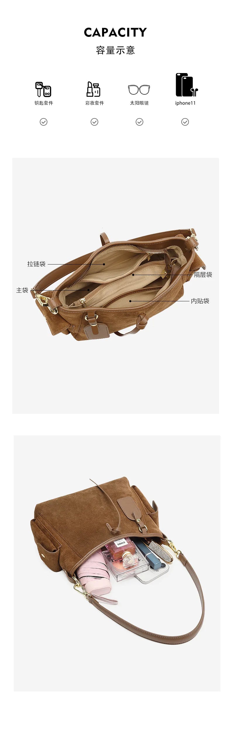 Frosted Leather Slouch Tote Bag
