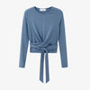 Ribbed Wrap Top and A Line Dress Set