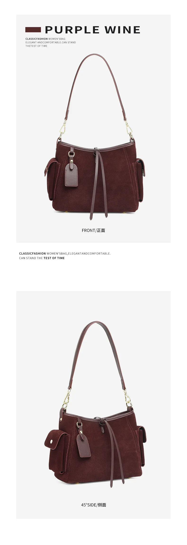 Frosted Leather Slouch Tote Bag