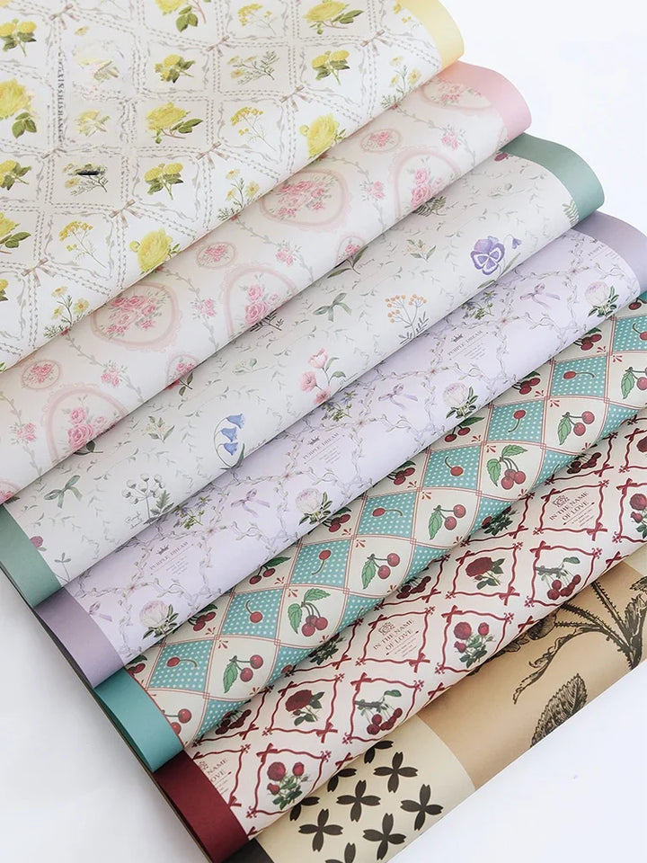 Spring Floral Bouquet Wrapping Paper, 10 Sheets