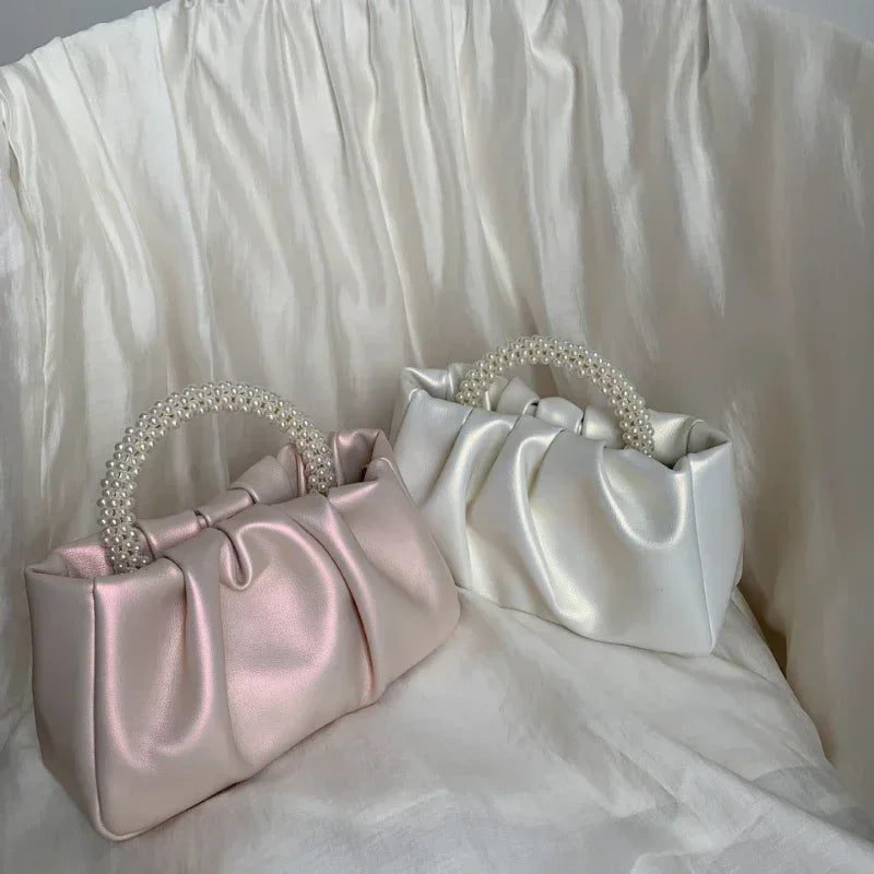 Pearl Handle Evening Clutch Bag