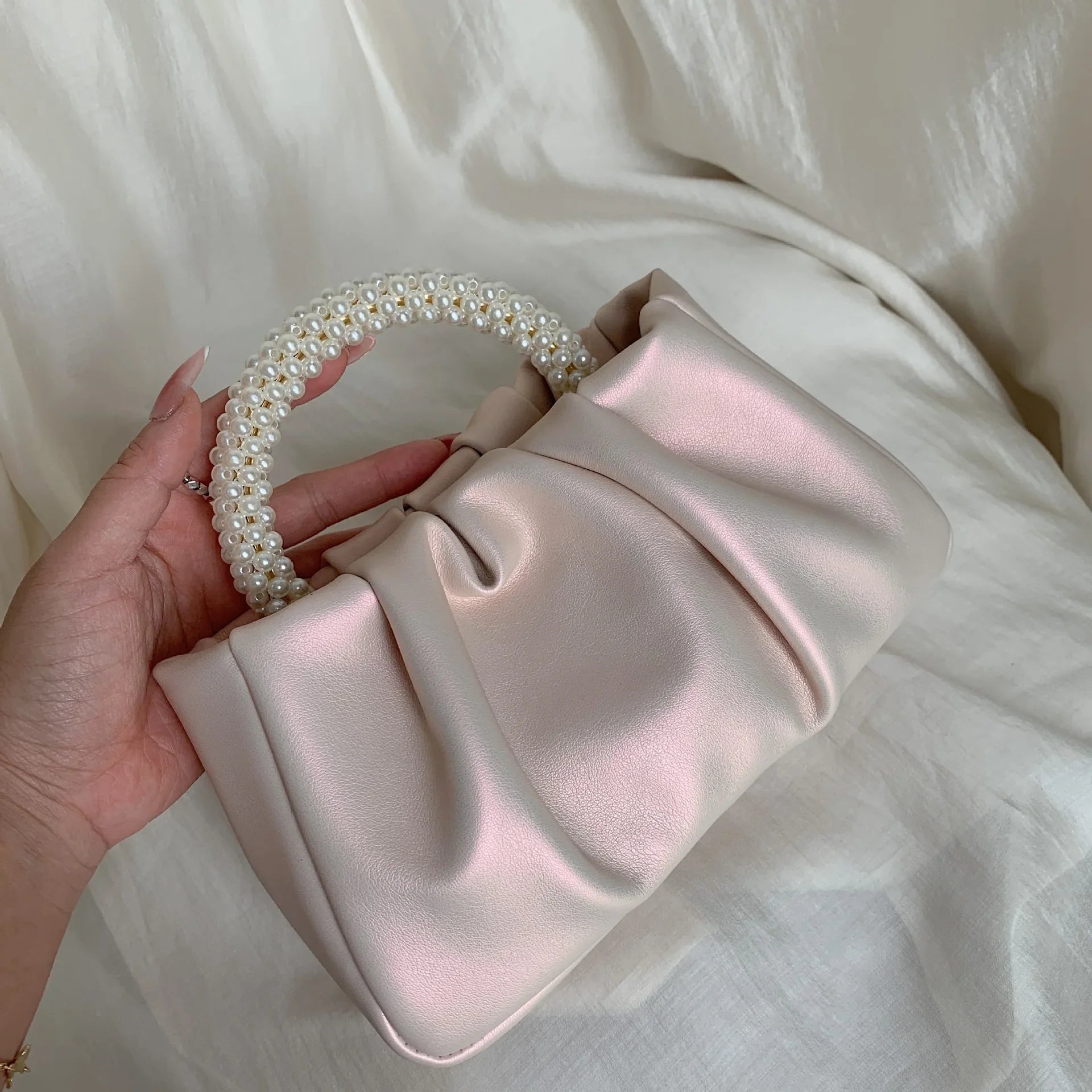 Pearl Handle Evening Clutch Bag