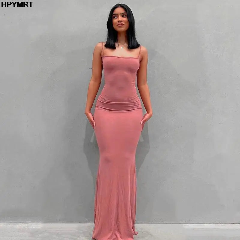 Satin Slip Backless Maxi Dress
