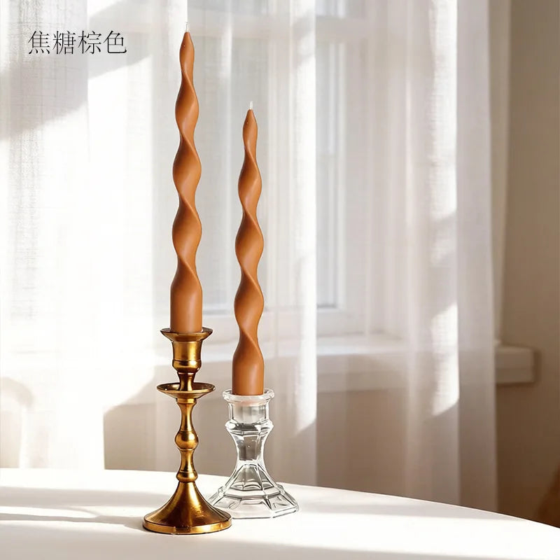 Spiral Twisted Taper Candles, Set of 2