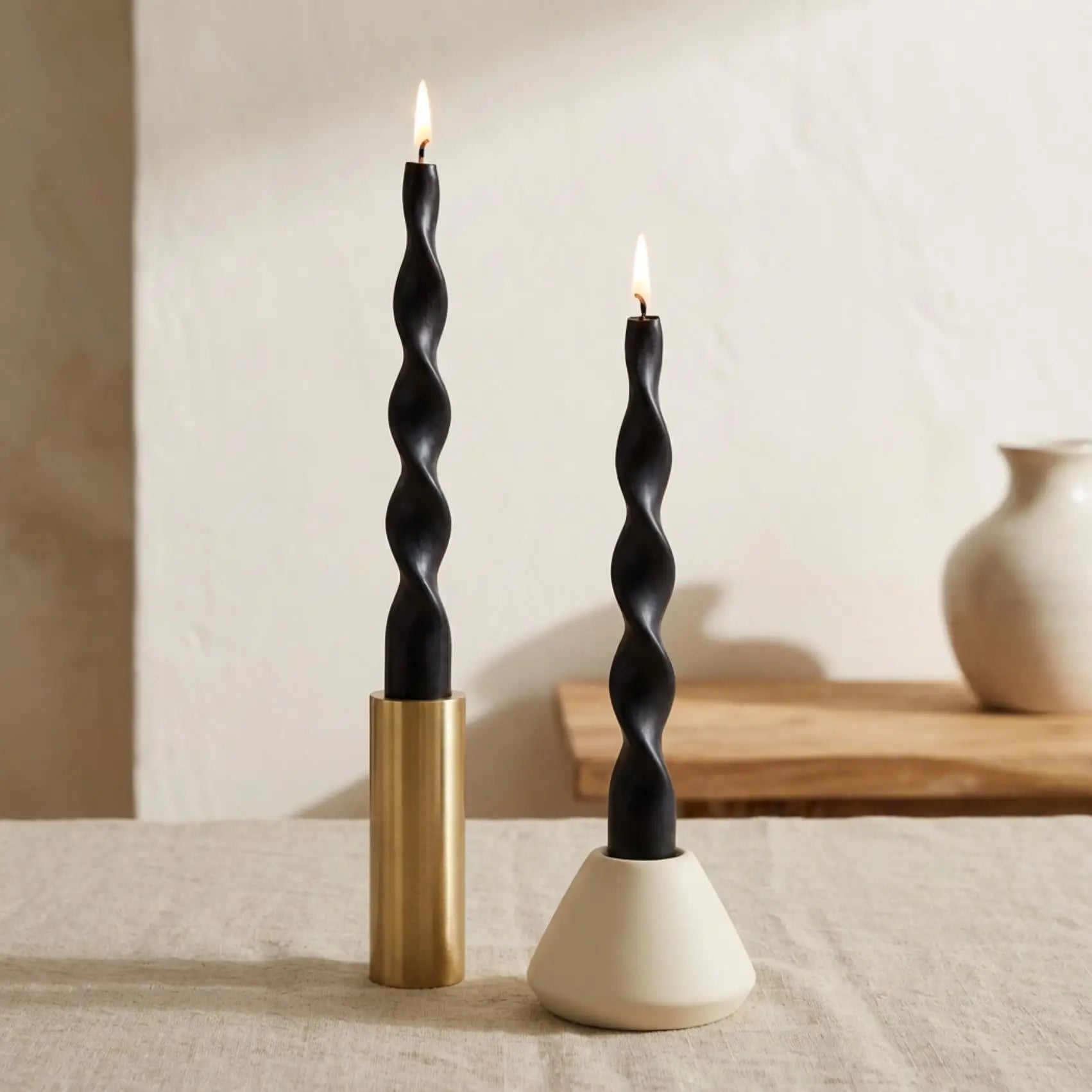 Spiral Twisted Taper Candles, Set of 2