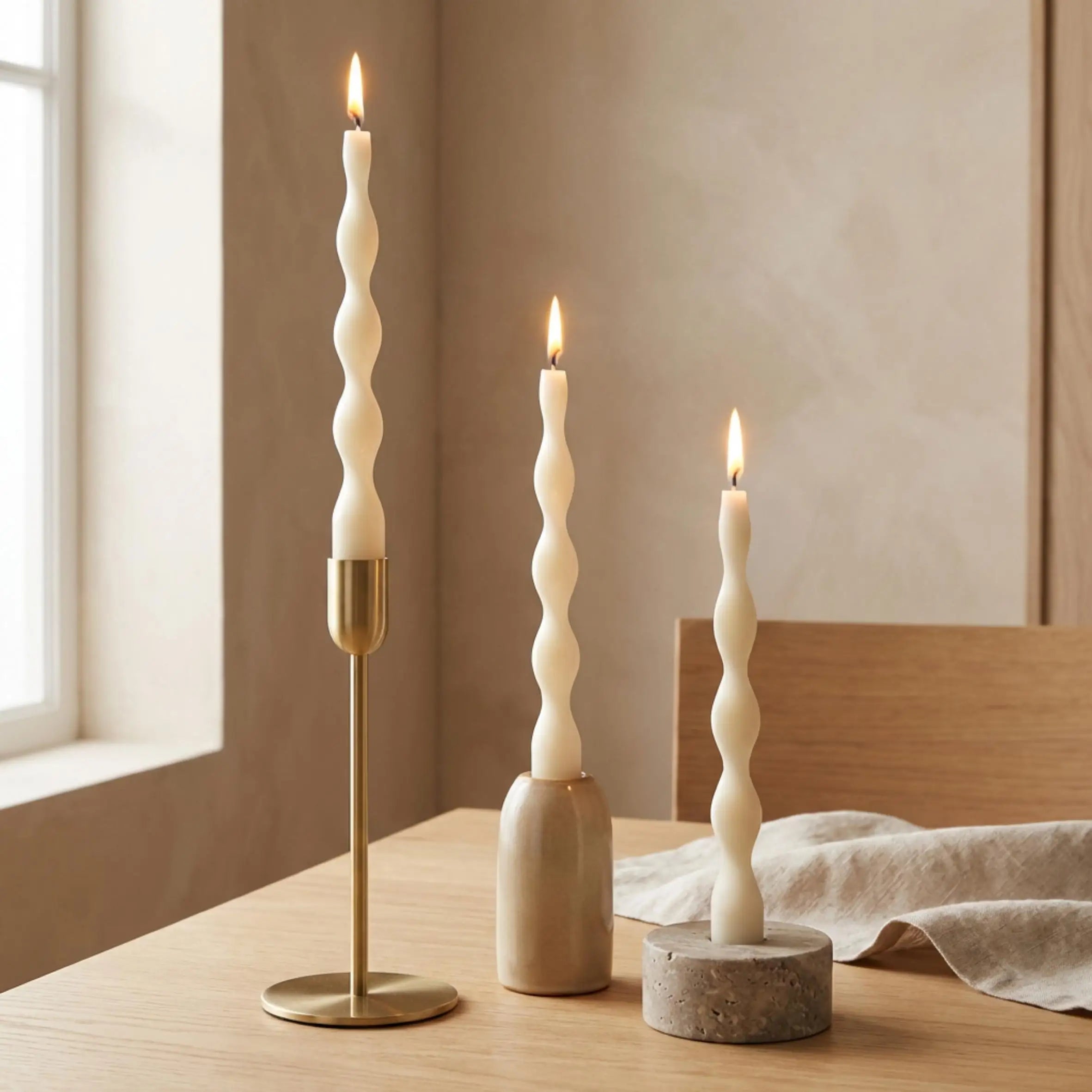 Spiral Twisted Taper Candles, Set of 2