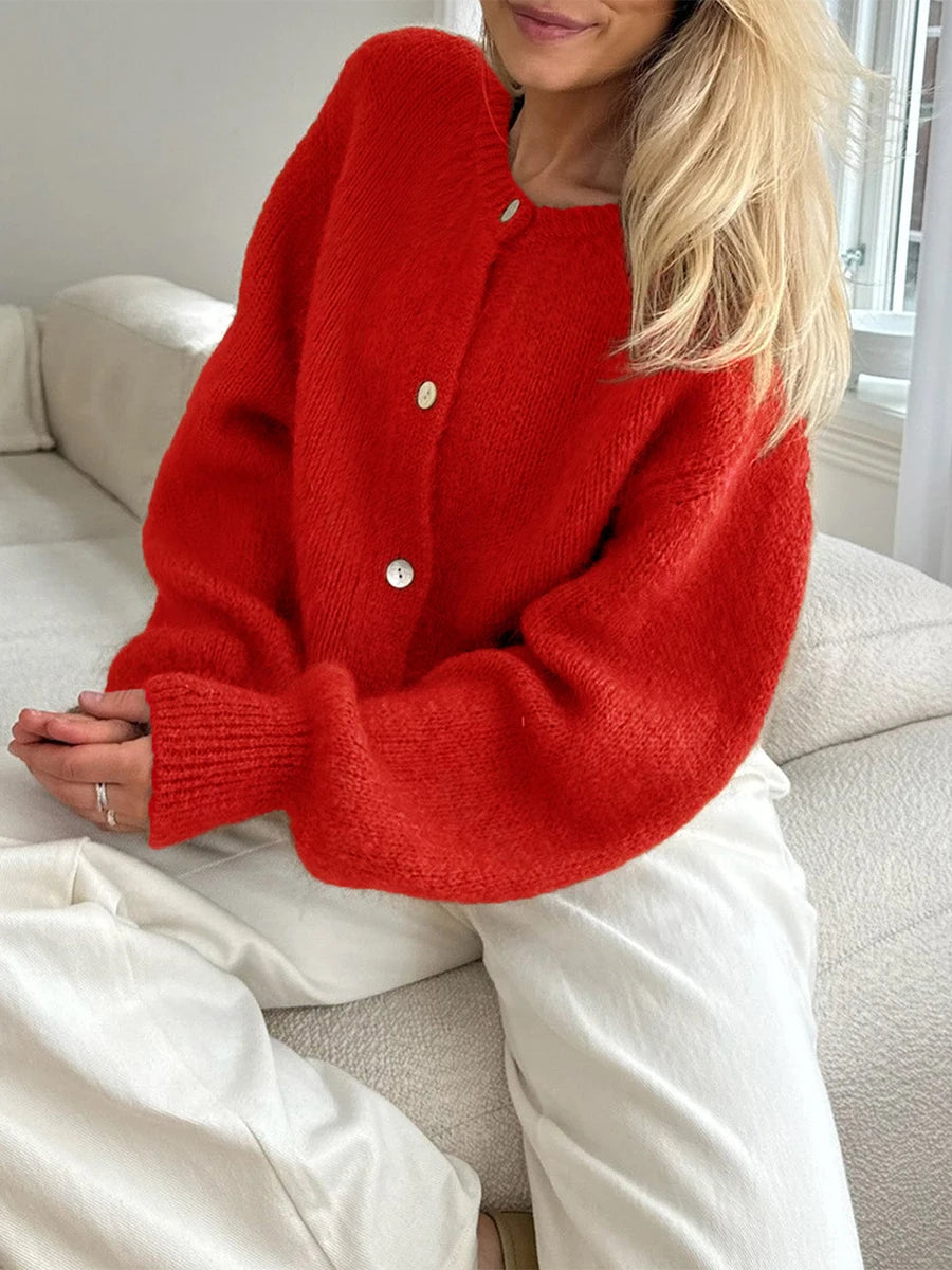 Fuzzy Soft Knit Open Cardigan