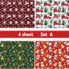 Christmas Kraft Wrapping Paper, 4 Sheets