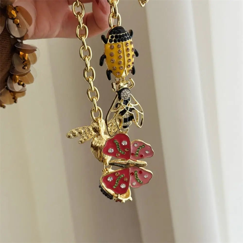 Enamel Butterfly Chunky Chain Necklace