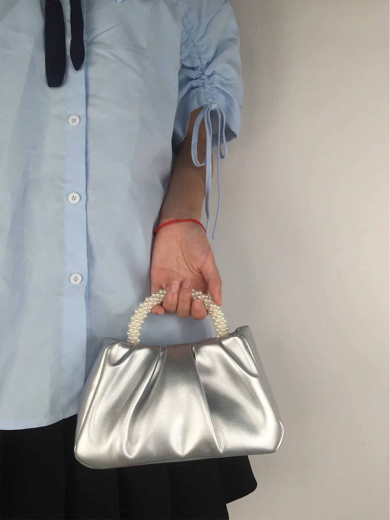 Pearl Handle Evening Clutch Bag
