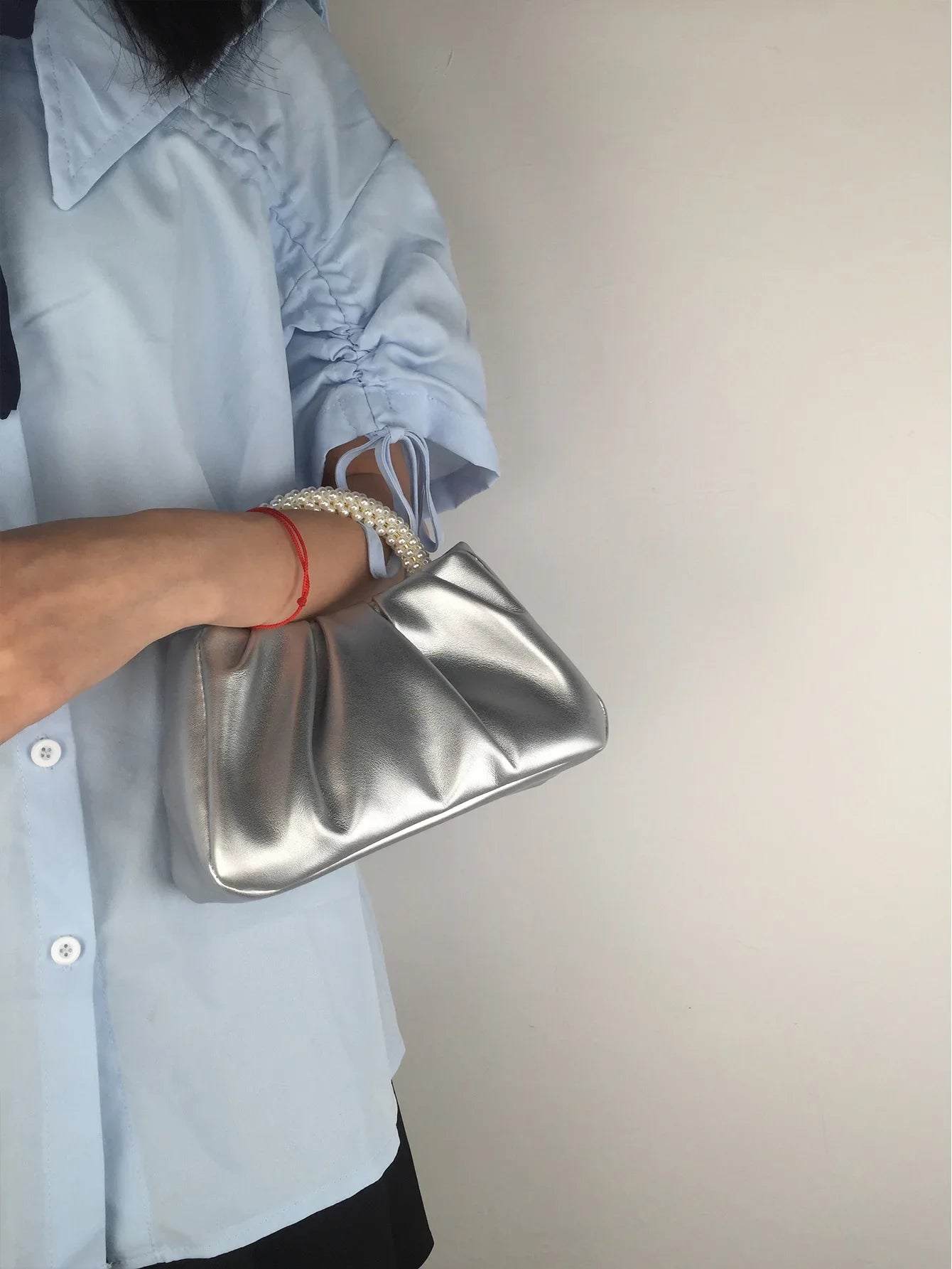 Pearl Handle Evening Clutch Bag