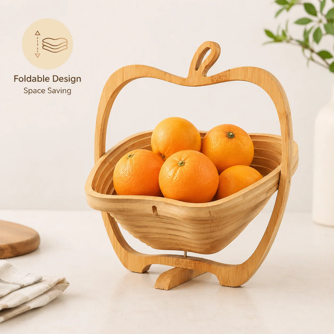Foldable Bamboo Fruit Basket