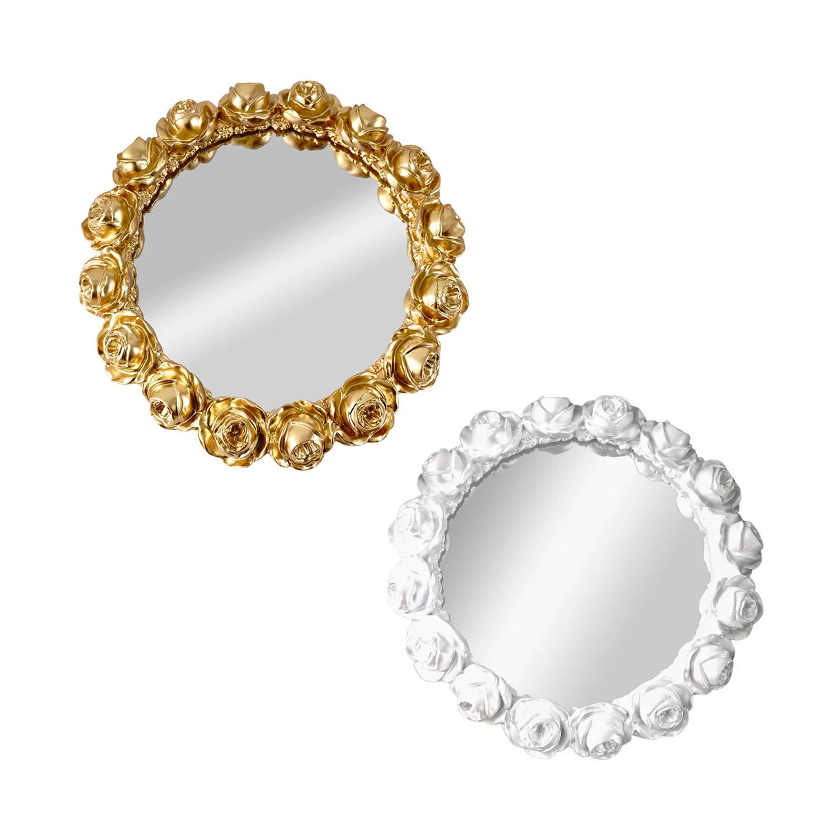 Golden Rose Mirrored Trinket Tray