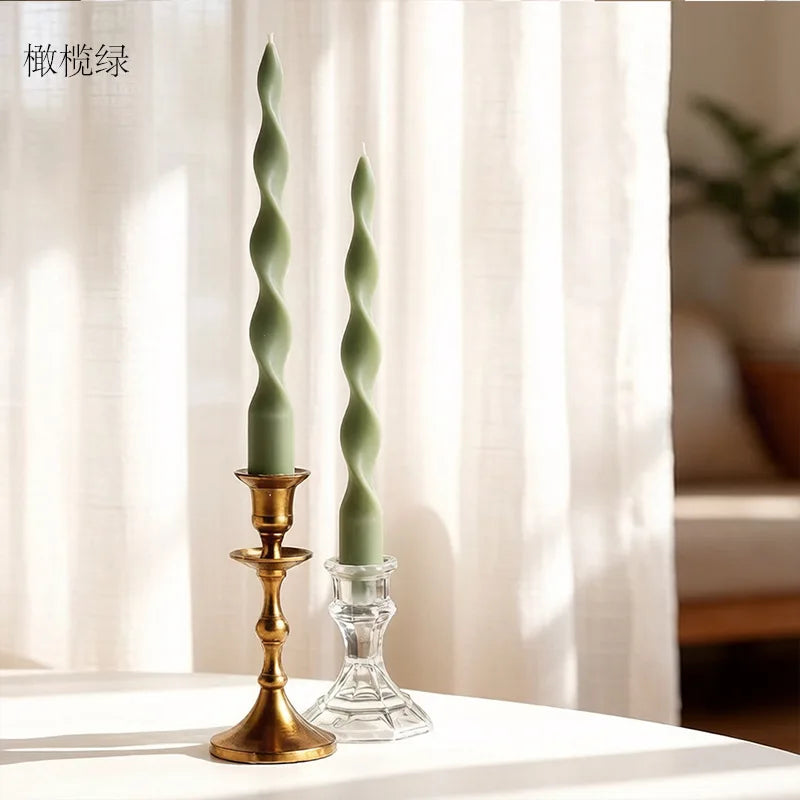 Spiral Twisted Taper Candles, Set of 2